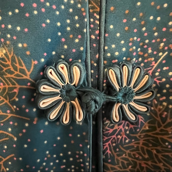 Quilted Mandarin Collar Jacket w Frog Closure Sz M - Picture 6 of 6